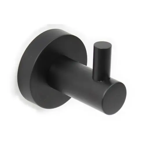 Solano Collection Single Robe Hook Matte Black Finish