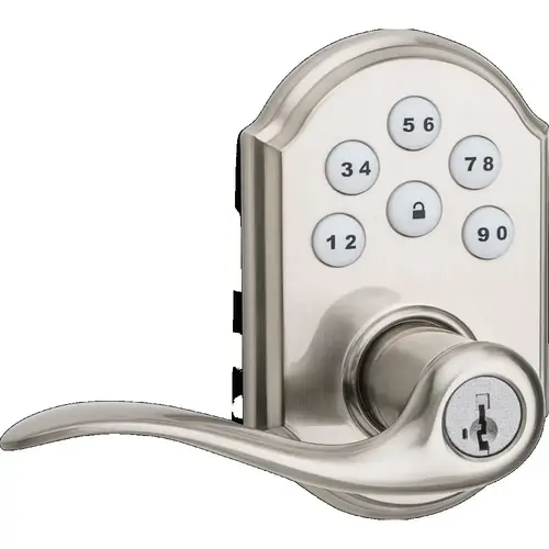 Clear Pack Z-Wave Enabled Tustin Smartcode Deadbolt with Z-Wave 500 Chipset with RCAL Latch and RCS Strike Satin Nickel Finish