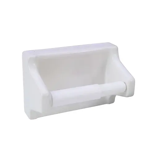 Proplus 177201 Ceramic Toilet Tissue Holder, Grout-In