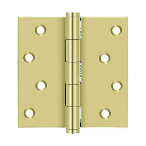 4" x 4" Square Hinges Residential / Zig-Zag in Unlacquered Brass Pair