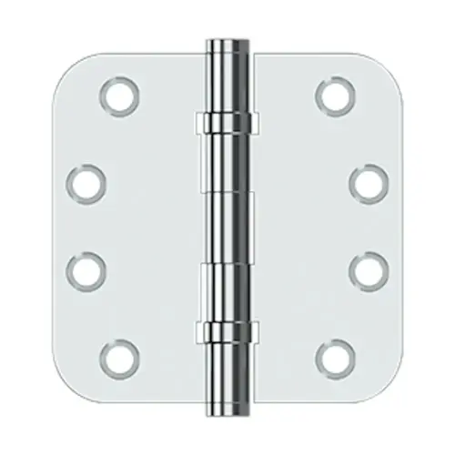 4" x 4" x 5/8" Radius Hinges, Ball Bearing in Polished Chrome Pair