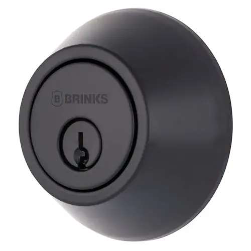 Raleigh Series Transitional Round Single Cylinder Deadbolt with 4 Way Adjustable Backset Matte Black Finish