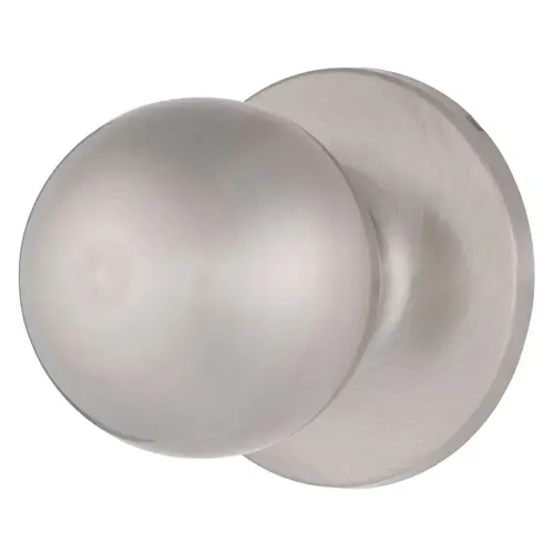 Raleigh Series Passage Transitional Ball Knob and Round Rose with 4 Way Adjustable Latch and Round Corner Full Lip Strike Matte Black Finish Satin Nickel