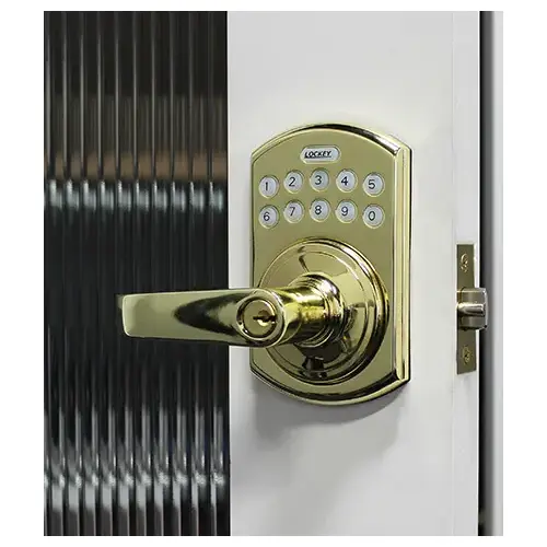 Lockey E995BB Electronic Keypad Lever Lock with Remote Control Bright Brass Finish