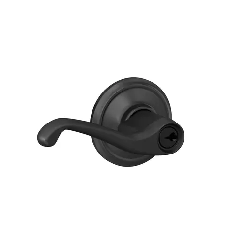 Flair Lever Keyed Entry Lock C Keyway with 16211 Latch and 10063 Strike Matte Black Finish