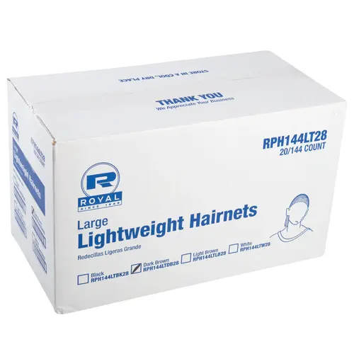 ROYAL RPH144LTDB28 28 INCH DARK BROWN HAIRNET LIGHT WEIGHT