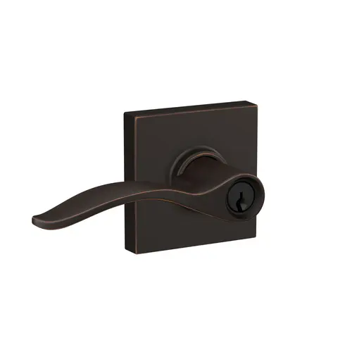 Pennant Lever with Collins Rose Keyed Entry Lock C Keyway with 16086 Latch and 10027 Strike Aged Bronze Finish