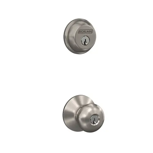 Plymouth Knob Combo Pack with 12334 Latch and Dual Strikes Satin Nickel Finish