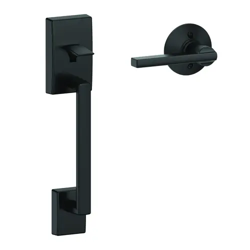 Century with Latitude Lever Bottom Half Handleset with 16080 Latch and 10063 Strike Matte Black by Aged Bronze Finish