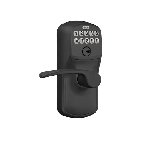 Plymouth with Merano Lever Entry Flex Lock Electronic Keypad with 16211 Latch and 10063 Strike Matte Black Finish