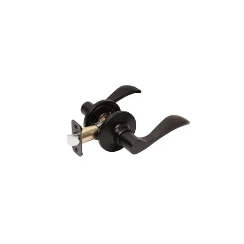 Pamex FLYE903R Right Hand Naples Lever with Round Rose Passage Lockset Grade 3 Matte Black Finish
