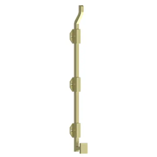 18" Modern Offset Surface Bolt, HD, Solid Brass in Unlacquered Brass