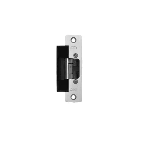 Low Profile 1-1/4" x 4-7/8" Round Corner Centerline Electric Strike Satin Stainless Steel Finish