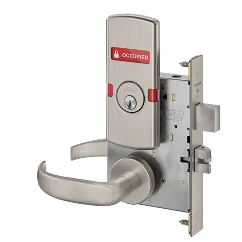 Corridor Mortise Lock C Keyway with 17 Lever and A Rose with Vacant / Occupied Indicator Satin Stainless Steel Finish