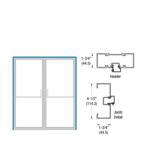CRL-U.S. Aluminum 0B4222272 Bronze Black Anodized Open Back Up and Over Frame for Pair of Doors Prepped for OP400 Offset Pivot Using Surface Closers