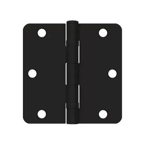 3-1/2" x 3-1/2" x 1/4" Radius Hinge, Ball Bearing in Paint Black Pair