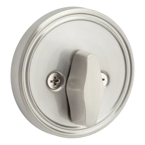 Single Cylinder One Sided Deadbolt from the SafeLock Series Satin Nickel