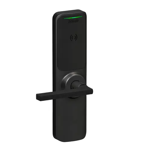 XE360 Series Wireless Exit Trim with Wide Escutcheon for Von Duprin 98/99 Rim Device, Offline Indicator Function with Smart Mobile Reader, Latitude Lever, and 6 Pin C Keyway Matte Black Finish