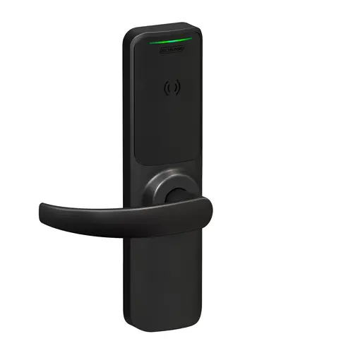 XE360 Series Wireless Exit Trim with Wide Escutcheon for Von Duprin 22 Rim Device, Offline Indicator Function with Smart Mobile Reader, Neptune Lever, and 6 Pin C Keyway Matte Black Finish