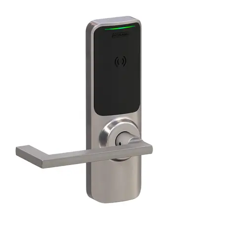 XE360 Series Wireless Mortise Lock, Offline Indicator Function with Smart Mobile Reader, Extended Longitude Lever, and 6 Pin C Keyway Satin Nickel Finish