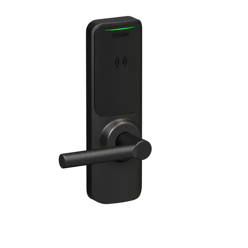 XE360 Series Wireless Tubular Lock, Offline Indicator Function with Smart Mobile Reader, Broadway Lever, and 6 Pin C Keyway Matte Black Finish