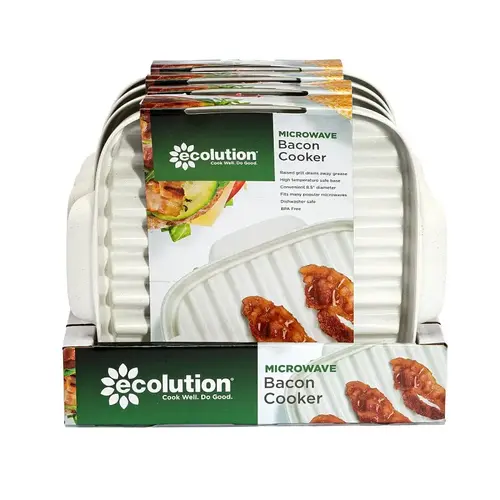 Ecolution EMWWH-3522 Microwave Bacon Cooker Rack, White, Dishwasher Safe: Yes