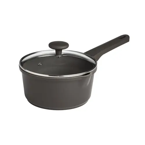 Ecolution EH12656-AS Aria Series Sauce Pan, 2 qt, Aluminum, Charcoal, Comfort-Grip, Soft Touch Handle