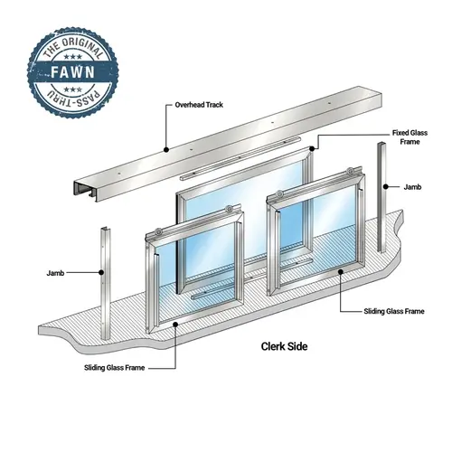Fawn Pass-Thru X0X Assembly 48" x 36" Horizontal Sliding Kit - No Screen - Satin Anodized