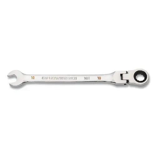GEARWRENCH 86710 90-Tooth 12 Point Flex Head Ratcheting Combination Wrench, Metric, 10 mm
