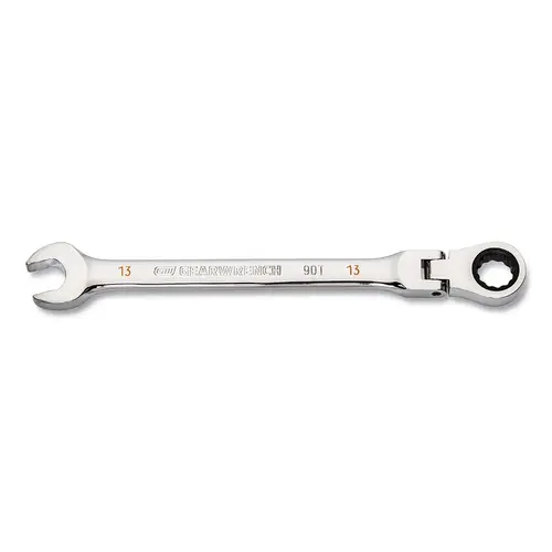 GEARWRENCH 86713 90-Tooth 12 Point Flex Head Ratcheting Combination Wrench, Metric, 13 mm