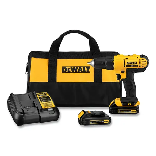 20V MAX* Lithium Ion Compact Drill/Driver Kits, DCD771 1/2 in Drill Driver, 20 V