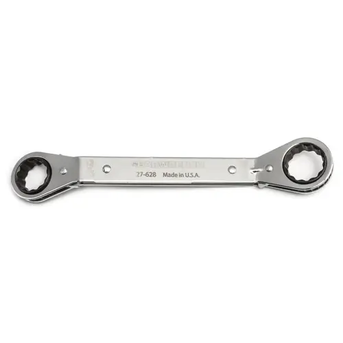 GEARWRENCH 27617G 12 Point 25 Deg Offset Laminated Ratcheting Box Wrenches, 3/8 in;7/16 in, 5.96in