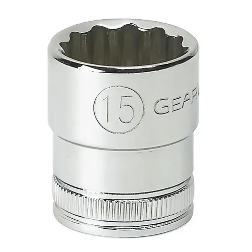 GEARWRENCH 80386 3/8 in Drive 6 and 12 Point Metric Standard Length Sockets, 18 mm, 6 Pts Chrome-Plated