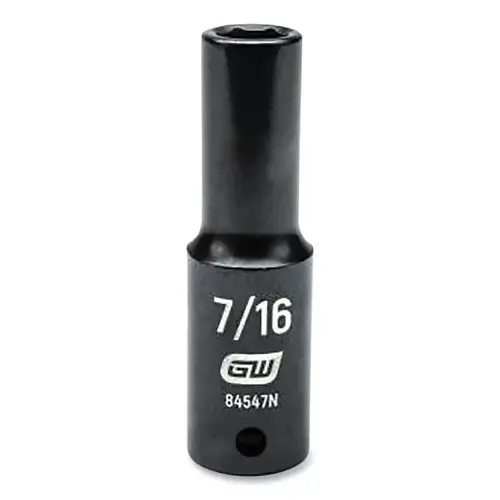 GEARWRENCH 84547N Impact Socket, 1/2 in Drive Size, 7/16 in Opening Size, 6-point, Deep Length