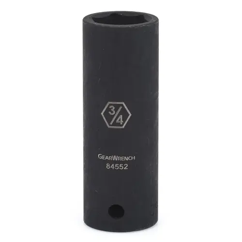 GEARWRENCH 84552N Impact Socket, 1/2 in Drive Size, 3/4 in Opening Size, 6-point, Deep Length