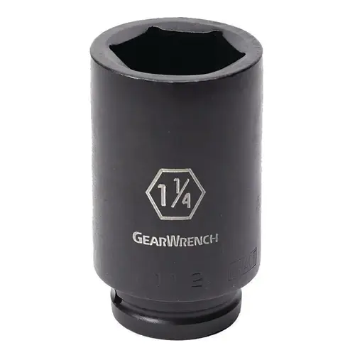GEARWRENCH 84878 Impact Socket, 3/4 in Drive Size, 1-11/16 in Opening Size, 6-point, Deep Length