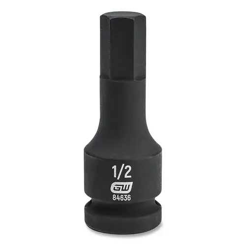 GEARWRENCH 84636 Impact Socket, 1/2 in Drive Size, 1/2 in Opening Size, 6-point, Standard Length, Hex Bit