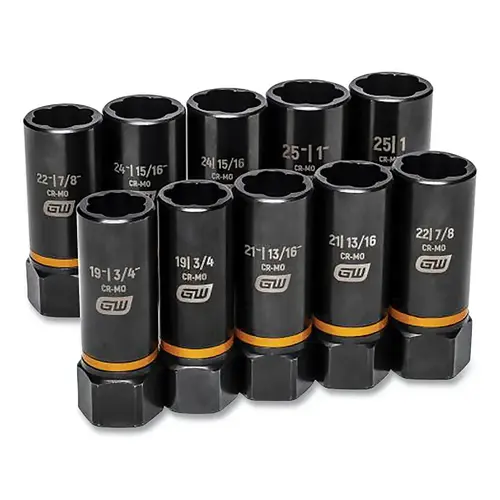 Bolt Biter  Deep Extraction Socket Set, 1/2 in drive, SAE/Metric, 10 Piece