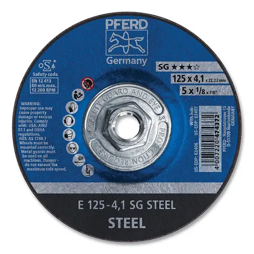 PFERD 63407 5 X 1/8 X 5/8-11 T27 PIPELINE WHL 4.1MM A24 R
