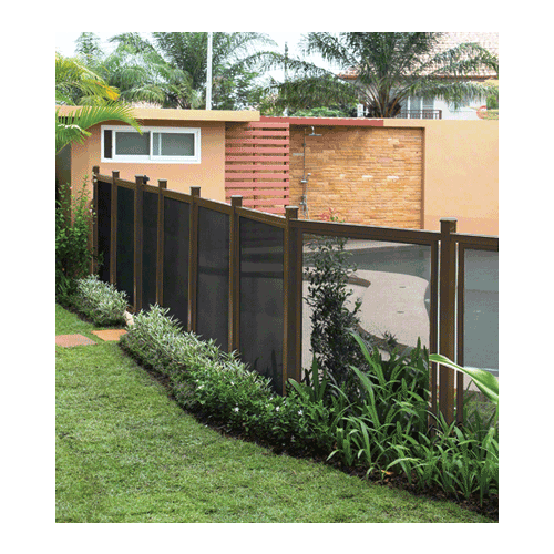 Security Screen Brown Finish Custom Size Fence System