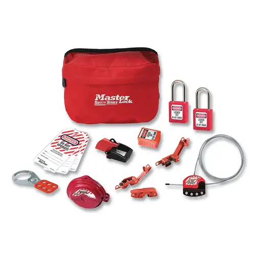 Portable Lockout Kit, Includes 2-Padlocks/Toolbox Red