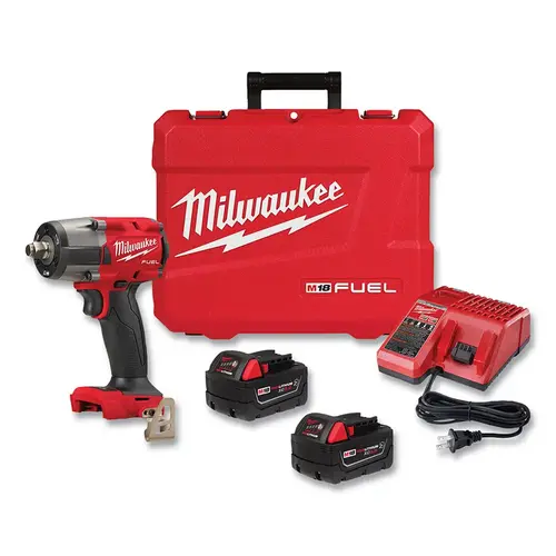 Mid-Torque Impact Wrench M18 Fuel 18 V 5 amps 1/2" Cordless Brushless Kit (Battery & C - pack of 2