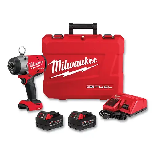 M18 FUEL  High Torque 1/2 in Impact Wrench w/Pin Detent, 18 V, 2000 RPM, Includes Battery/Charger/Case