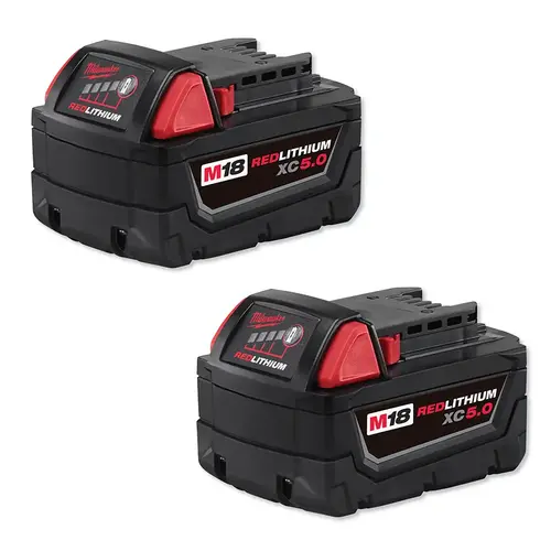 M18  REDLITHIUM  XC 5.0 Ah Extended Capacity Battery 2-Pack, 18 V, Lithium-Ion Pair