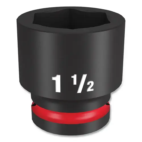 SHOCKWAVE Impact Duty Series Shallow Impact Socket, 1-1/2 in Socket, 3/4 in Drive, Square Drive Black Phosphate