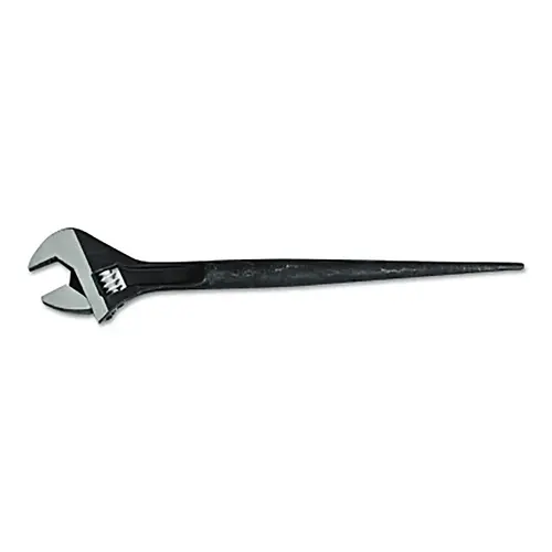 Click-Stop  Adjustable Spud Wrench, 16-1/8 in L, 1-1/2 in Opening, Black Oxide