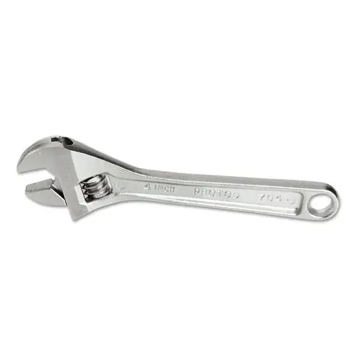 Proto 704B Adjustable Wrench, 4-11/32 in L, 3/4 in jaw, Satin Chrome