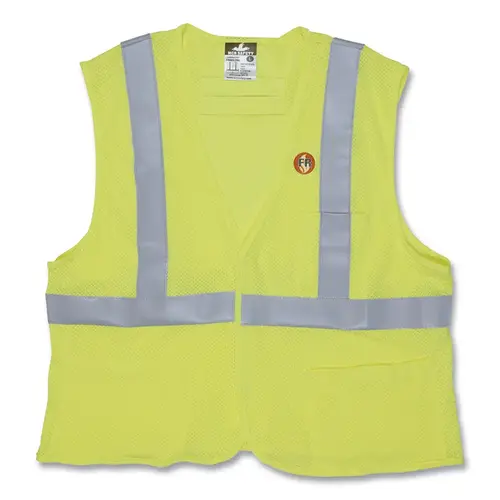 FRMCL3 Class 3 Type R Flame Resistant Safety Vest, 2X-Large, Fluorescent Lime