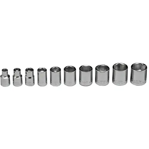 11 Piece Standard Socket Sets, 3/8 in, 6 Point