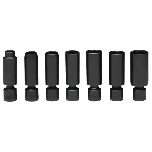 7 Piece Deep Universal Power Socket Sets, 3/8 in, 6 Point
